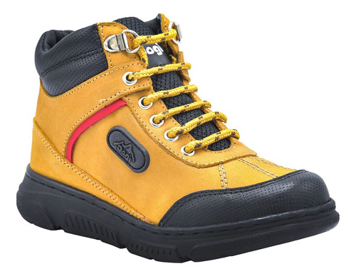 Bota Niño Dogi 6324 Piel Miel Con Arco Casual 18 Al 21.5