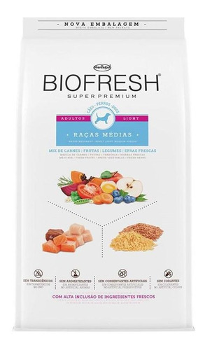 Ração Biofresh Cães Adultos Raças Médias Carnes/legumes 10kg