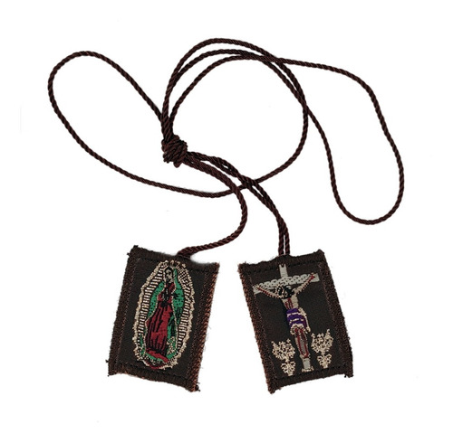 Escapulario Virgen De Guadalupe Y Cristo. Mediano,  40 Pzs.