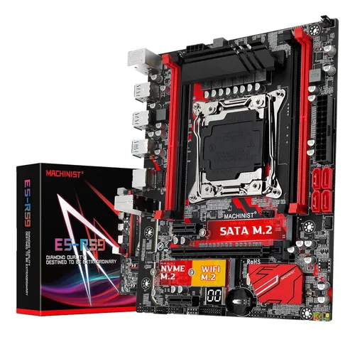 comprar Placa Mãe Machinist X99 E5-Rs9 Gamer Intel Nvme Cor Vermelho