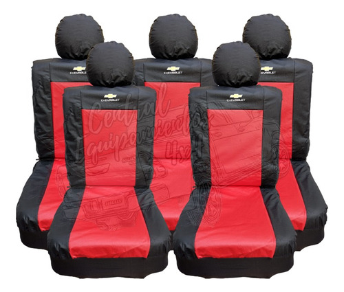 Fundas Cubre Asiento Eco Cuero Universal Con Logo Chevrolet