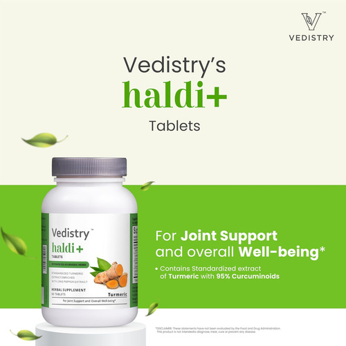 Vedistry Haldi + Comprimidos 850 Mg Com Cúrcuma, 95% De Curc