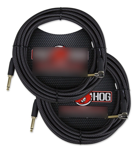 Pig Hog Pch20bkr Cable Instrumento Tejido Negro Angulo Recto