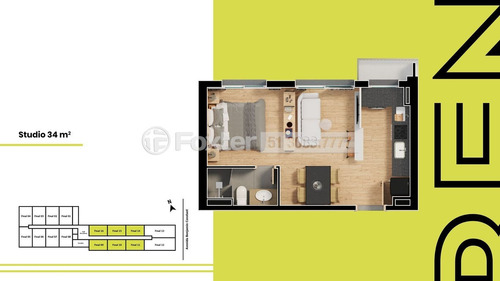 Imagem 2 de 19 de Kitnet / Jk / Studio, 1 Dormitórios, 34.23 M², Floresta - 217297