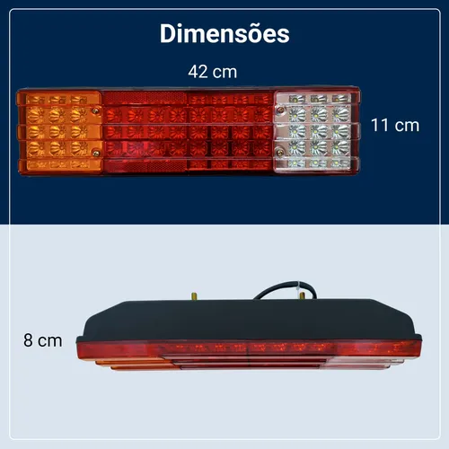 Lanterna Traseira Led Mercedes 608 Mb 708 Caminhão Kit 2 Pçs