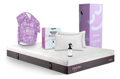 Colchón Matrimonial Roomi Nomad + Almohadas, Coomfi Y Spray Color Coomfi Adulto