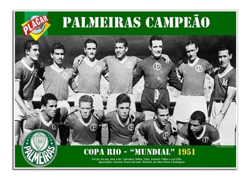 Poster Do Palmeiras - Campeão Mundial 1951