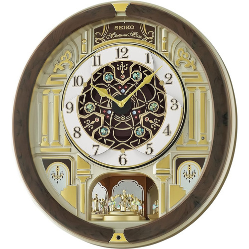 Seiko Melodies In Motion Wall Clock, Golden Chandelier