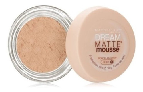 Base facial Maybelline Dream Matte Mousse 1, color marfil claro