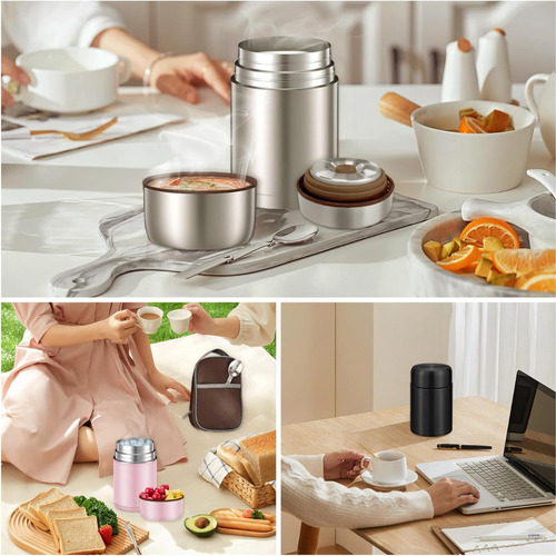 Termo Acero Inoxidable Comida Camping Termos 800ml + Cuchara
