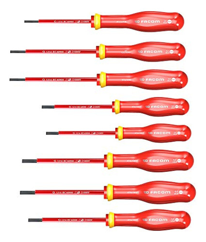 Facom Atd.j8ve Conjunto De 8 Destornilladores Aislados Protw