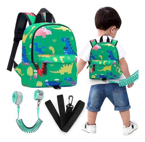 Mochila Arnés Infantil Accmor Dinosaurio Verde Antipérdida