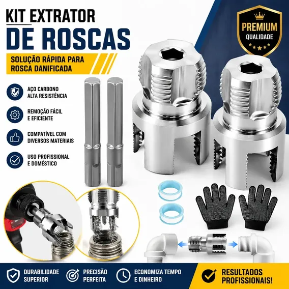 Kit Abridor De Rosca Interno Externo Tubo Cano Água 1/2 3/4 Kit Abridor Rosca Tubo Pvc Ppr 1/2 3/4 Interna Externaaço Ao Carbono Luvas Distribuídas Gratuitamente Kit Abridor De Rosca