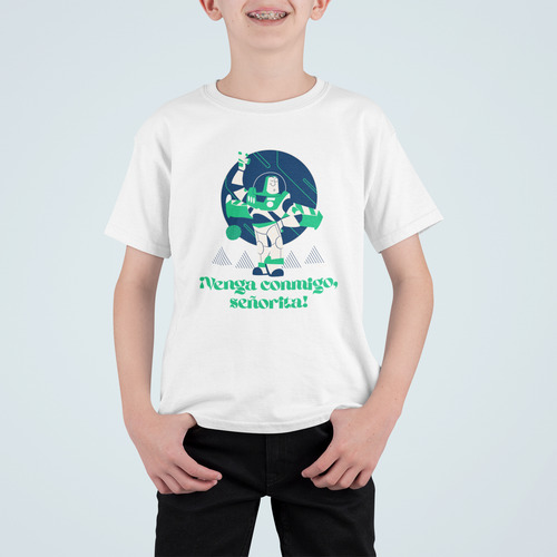 Pixar Playera Infantil Toy Story Buzz Modo Español Oficial