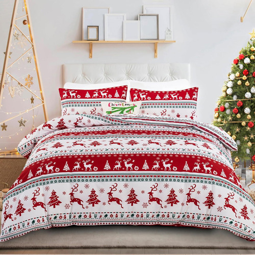 M Juego De Funda De Edredón Navideño Luxudecor, Tamaño