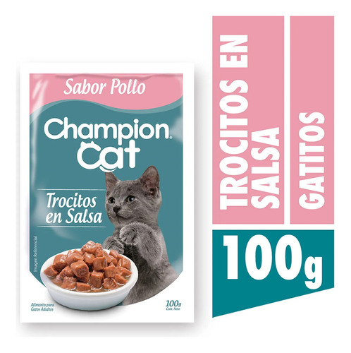 Champion Cat Trocitos En Salsa Gatitos 100gr X24 Und | Mdr