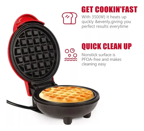 Mini Waflera Repostería Eléctrica Redonda Wafles 350w