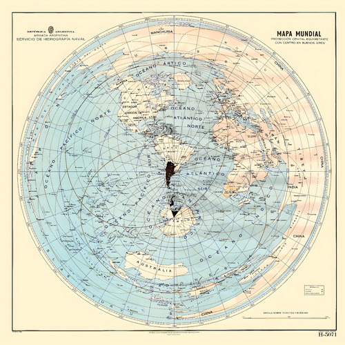 Cuadro Completo Mapamundi Planisferio Centro En Argentina 40 Blanco Blanco