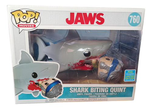 Funko Pop Movies Tiburon Shark Biting Quint 760 2019 L Ed Ex