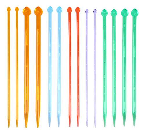 Juego De Varillas De Tejer Acrílicas De 25 Cm Para Suéteres