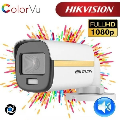 Kit Seguridad Hikvision Dvr 4ch + 4 Camara 2mp Audio Colorvu