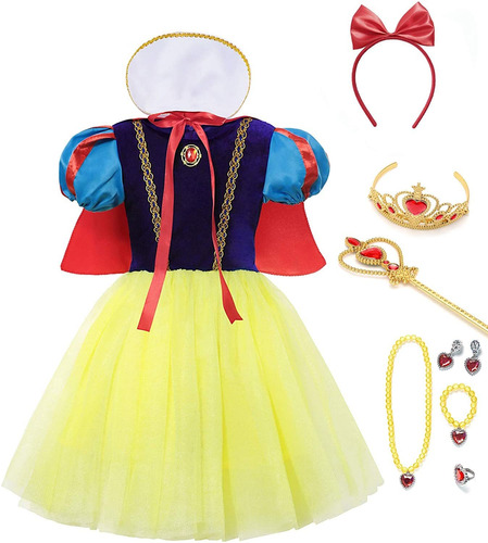 Disfraz De Princesa Para Niñas Vestido Amarillo De Hal...