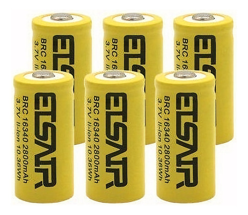 6pcs 2800mah Li-ion Batería 16340 Cr123 Litio Recargable 163