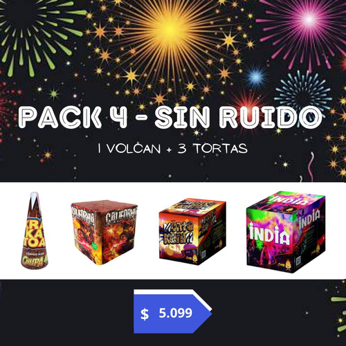 Pack 4 Sin Ruido - Fuegos Artificiales - Fiestas-cumpleaños