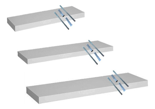 3 Estantes Flotantes Repisa Mensula Invisible 40 + 60 + 80cm