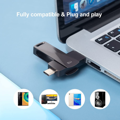 Cx Unidade Flash Usb C E Usb 3.0 De Interface Dupla De 1 Tb