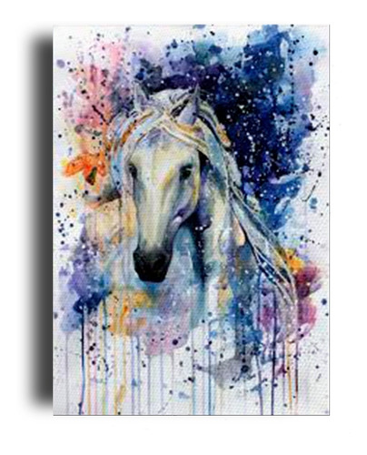 Cuadro Decorativo Canvas Pintura Unicornio Abstracto 80*120