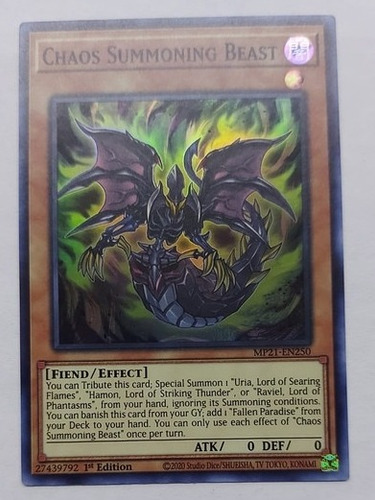 Chaos Summoning Beast Super Rara Yugioh
