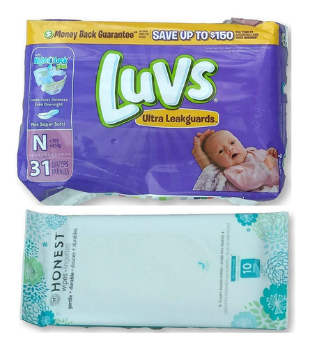 Luvs (tamaño N - Menos De 10 Libras) (31ct) Paquete Con Toa