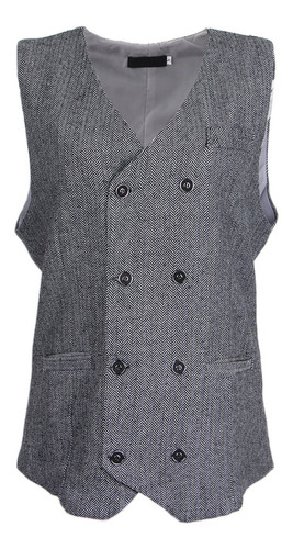 Chaleco Formal De Tweed En Espiga Para Hombre