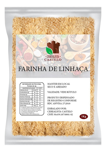 Farinha De Linhaça Dourada 1kg Alta Qualidade