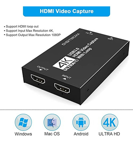 Tarjeta De Captura De Vídeo, Captura De Vídeo Hdmi 4k, Usb 3