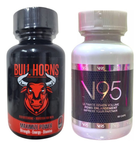 Pack V95 Y Bull Horns Natural Testosterona Potenciador 