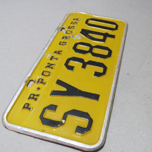 Imagem 7 de 9 de Placa Carro Antigo Amarela Ponta Grossa Paraná