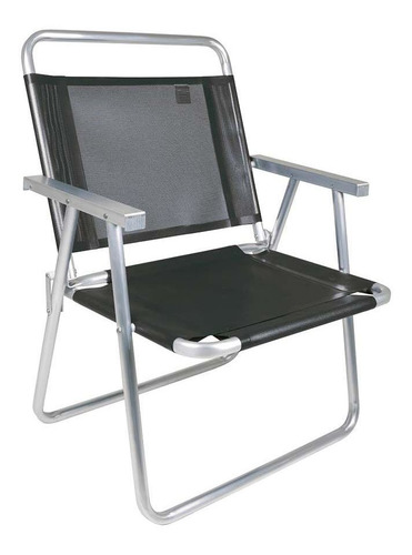 Cadeira Oversize Alumínio Preta Até 140kg Mor 002153