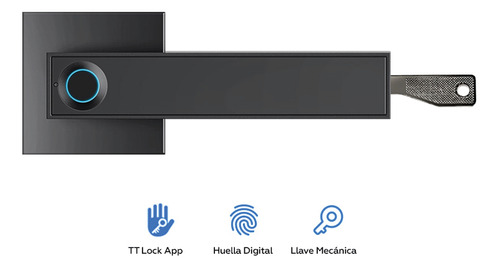 Cerradura Chapa Digital Electrónica Inteligente Modelo Ci25 Color Negro De Xe Seguridad - Bloqueo Por Huella Biométrica, App Y Llave Mecánica