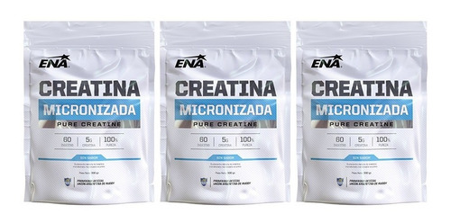 Creatina Micronizada Ena 3 Un X 300 Gr Crecimiento Muscular