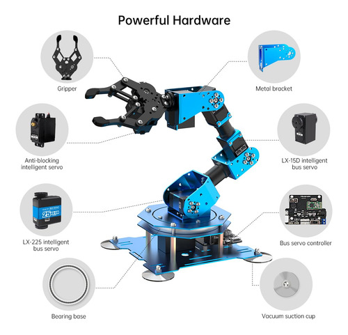 Brazo Robótico Programable Metálico 6dof Con Control Inalámb