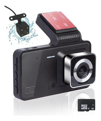 Camara Tablero Dual 1080p Sd 64 Gb Frontal Trasera Para