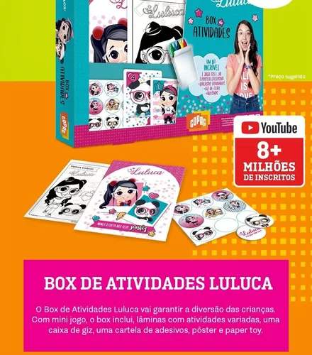 Box de Atividades Luluca r Colorir Giz Adesivo Copag - Kit