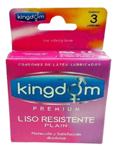 Kingdom Condones Premium Liso Resistente 3 Unid