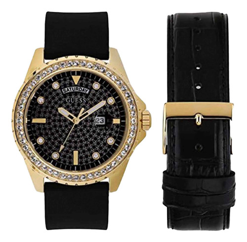 Reloj Para Caballero Guess Delta Gw0051g2 Negro / Dorado