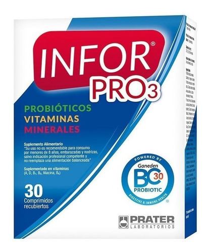 Imagen 1 de 2 de Multivitaminico Infor Pro 3 Vitaminas,minerales Y Probiotic