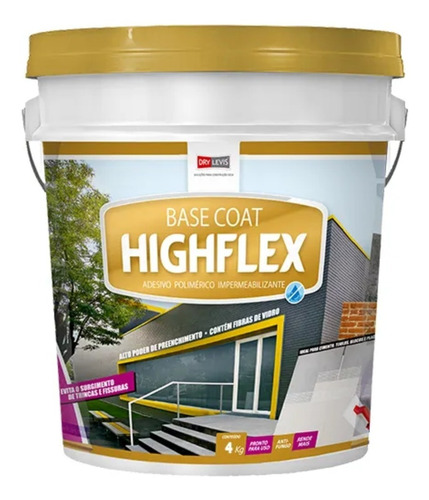 Base Coat Highflex 4kg Trincas Rachaduras Laje Infiltração