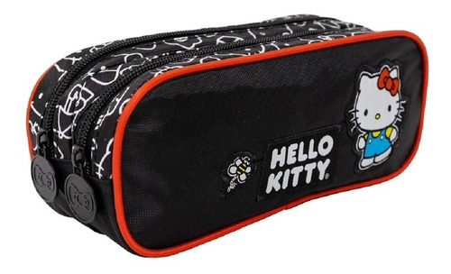 Estojo Duplo Hello Kitty T03 - 11339 - Artigo Escolar Cor Preto
