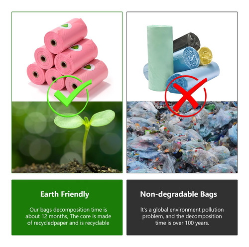 Bolsas Biodegradables Para Excrementos De Perro Wdfaack, Ros